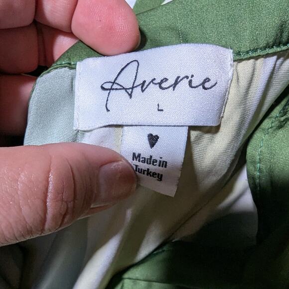 Averie Uma Green Yellow Striped Gorilla Graphic Two Piece Satin Pajama Set Sz L - Picture 4 of 6